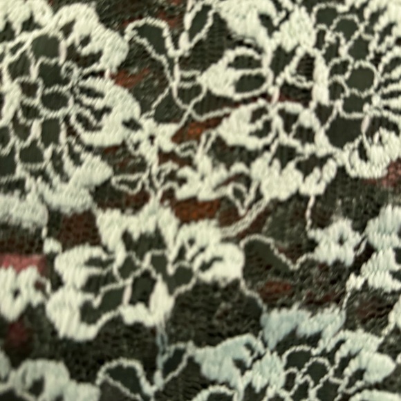 Anthropologie Dolan Green Lace Long Sleeve Ruffle Collar Puff SleeveTop Sz Small - Picture 9 of 12